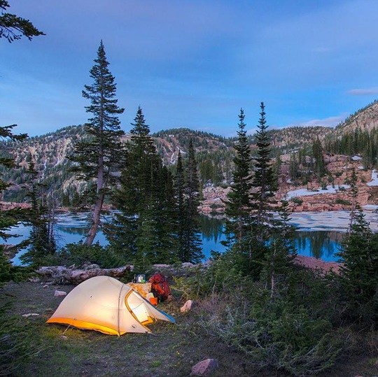 Tent in mountains