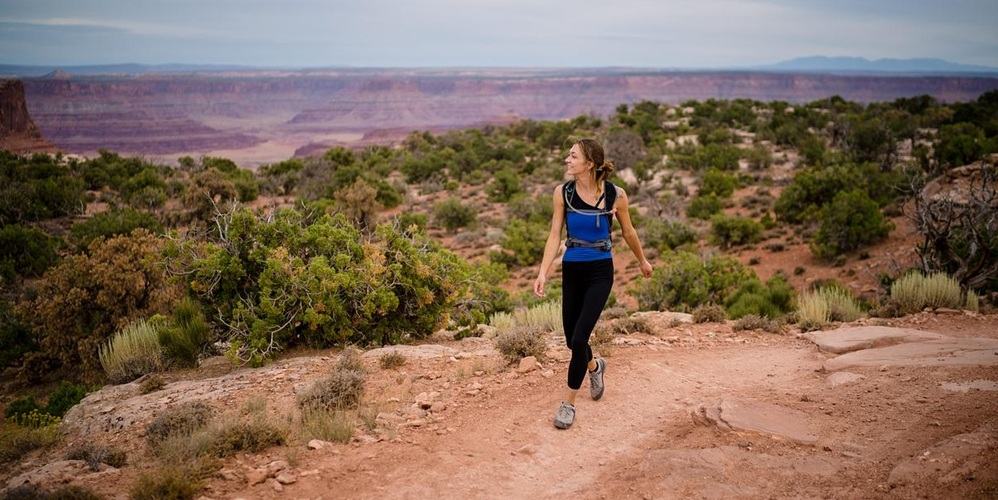 Woman hiking on a trail