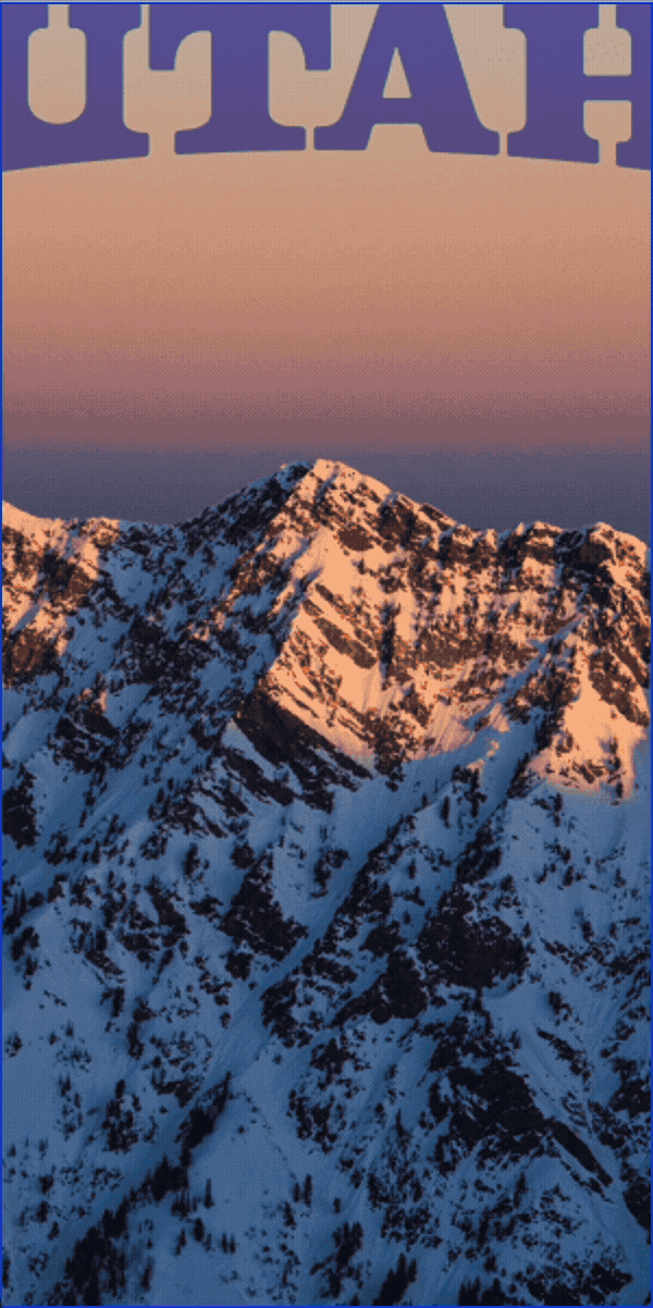 Ad of rotating ski scenes