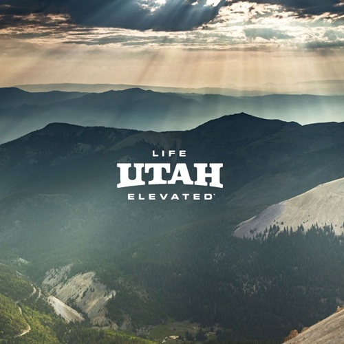Utah Life Elevated logo with scenic lake and mountains