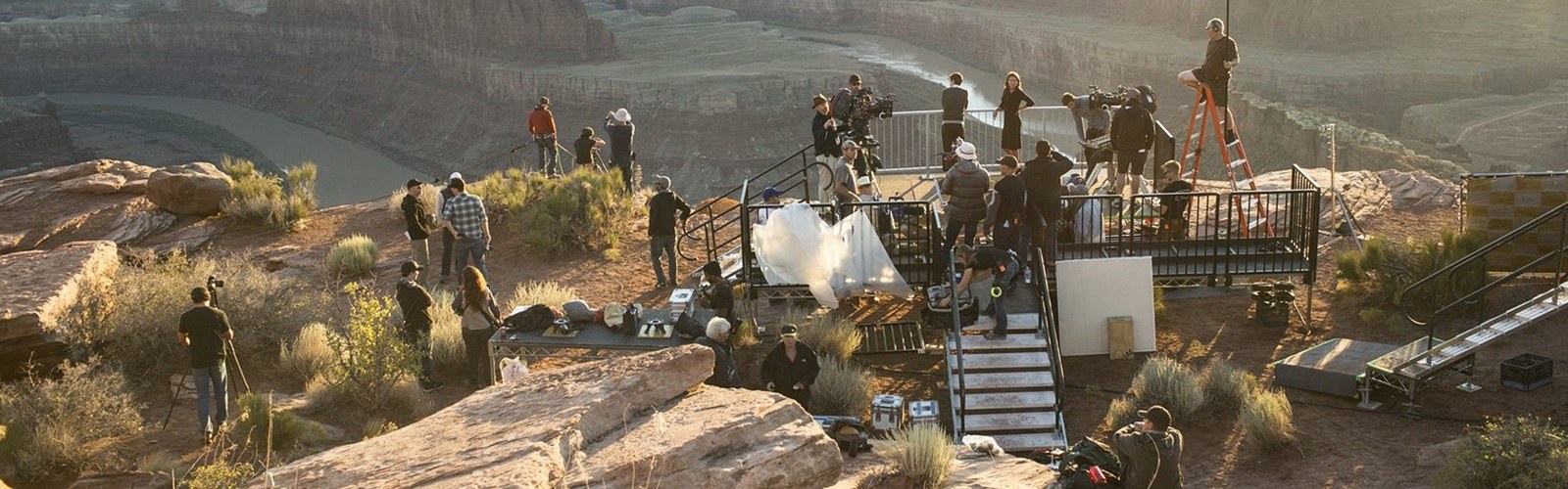 Film set outdoors