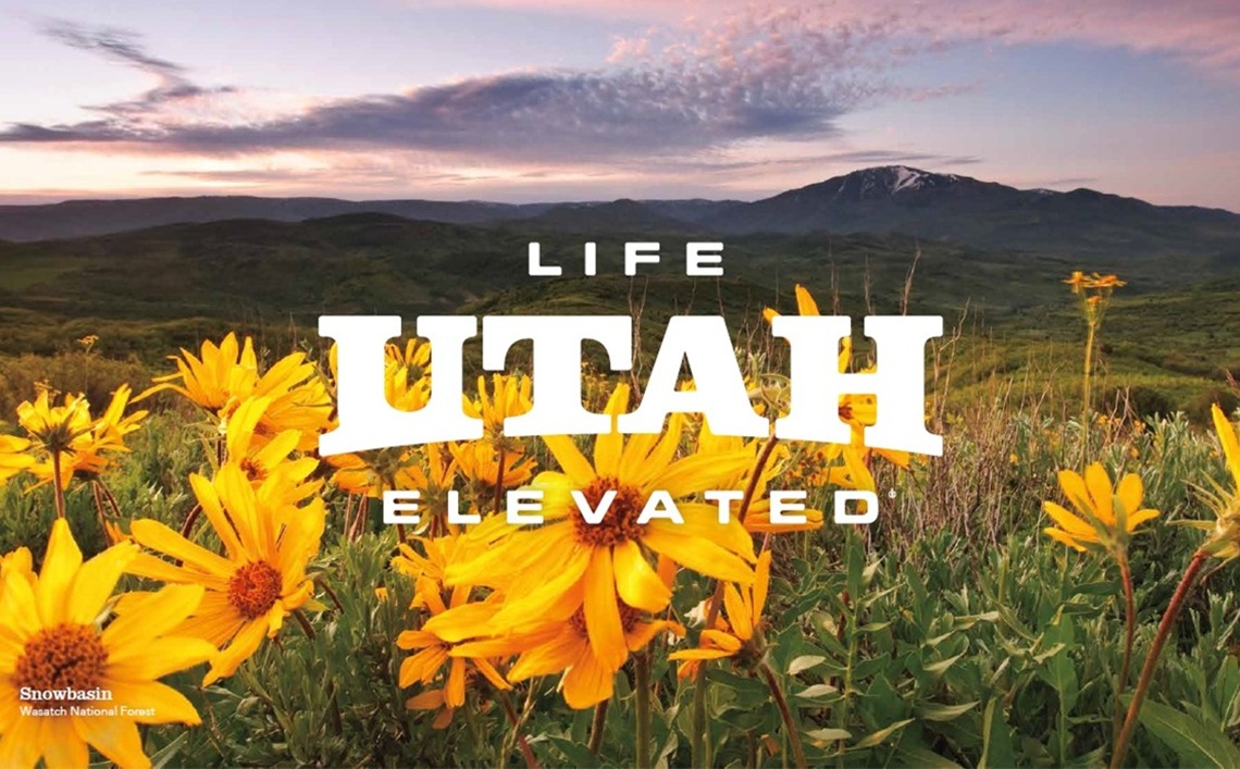 Utah logo with flowers and mountain